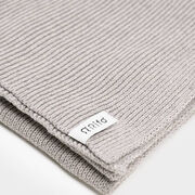 Grey recycled cotton rib knit scarf